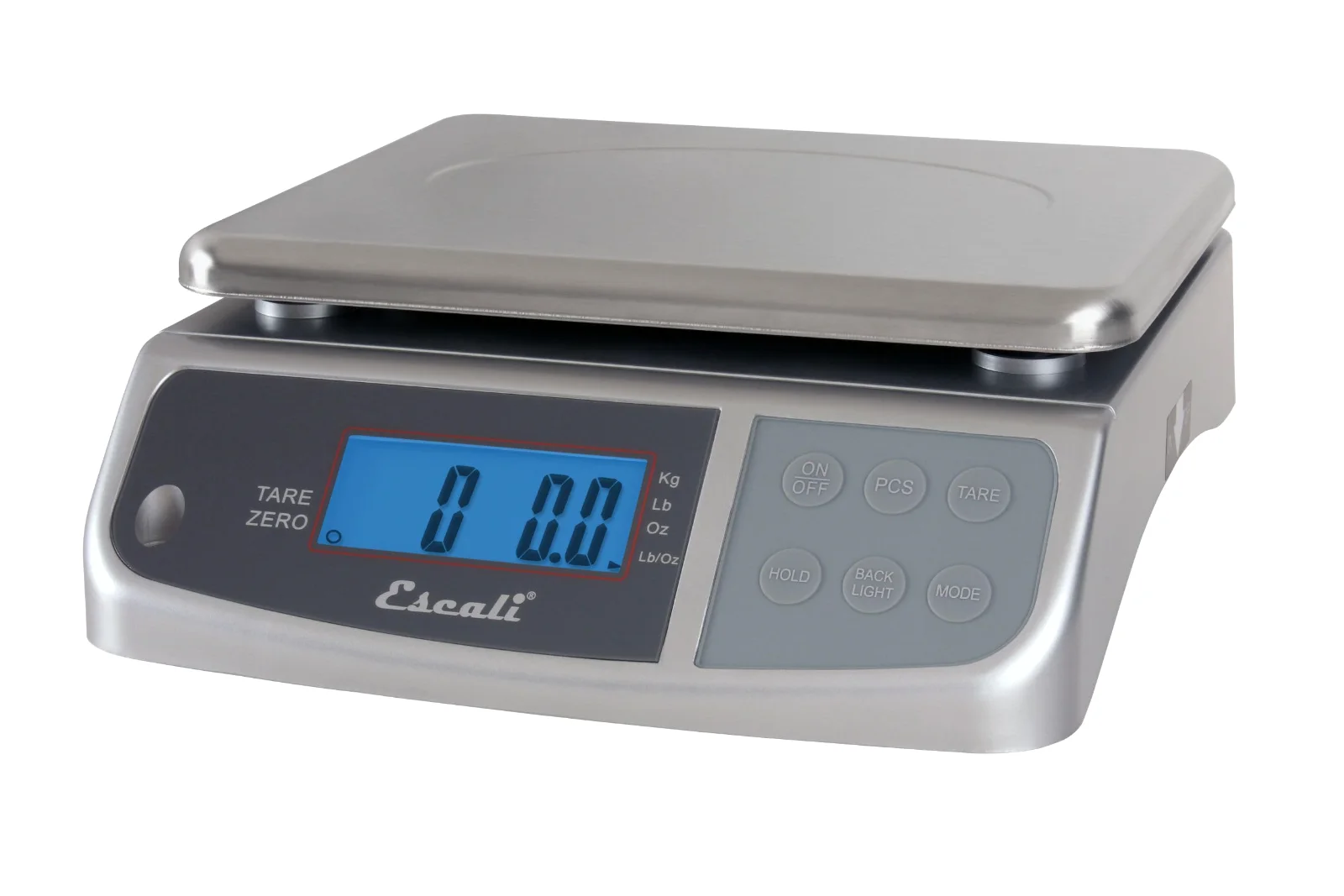 The stainless face of the Escali M-Series bench scale