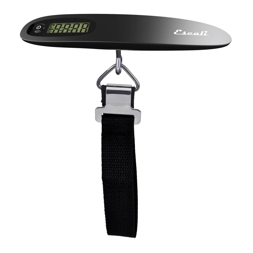 Escali Velo Slimline Portable Travel Luggage Scale, 110 lb, Black