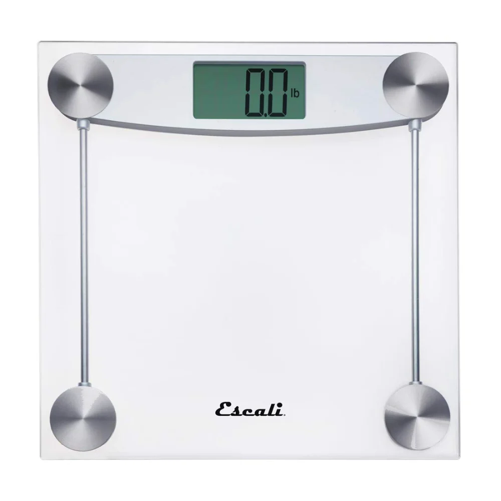 Escali E184 Clear Glass Bathroom Scale, 400 lb